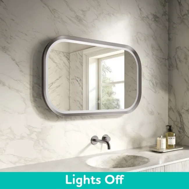 Isabel Brushed Gunmetal LED Mirror with Front & Back Illumination 600x1000mm