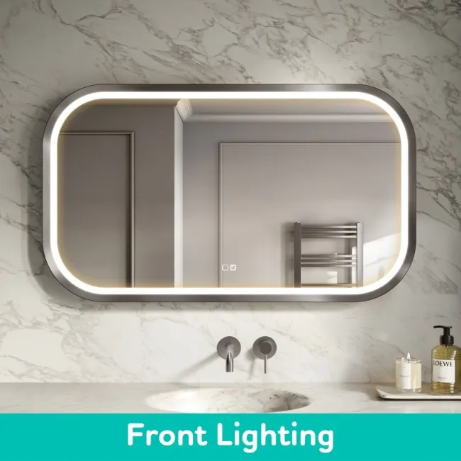 Isabel Brushed Gunmetal LED Mirror with Front & Back Illumination 700x1200mm