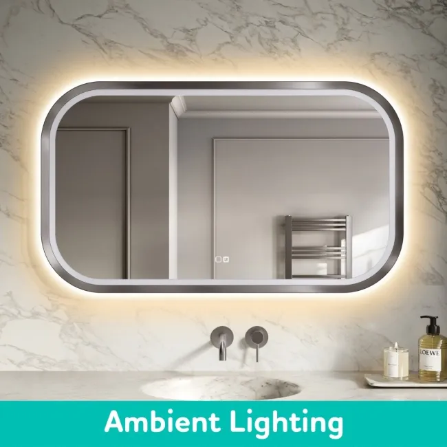 Isabel Brushed Gunmetal LED Mirror with Front & Back Illumination 700x1200mm