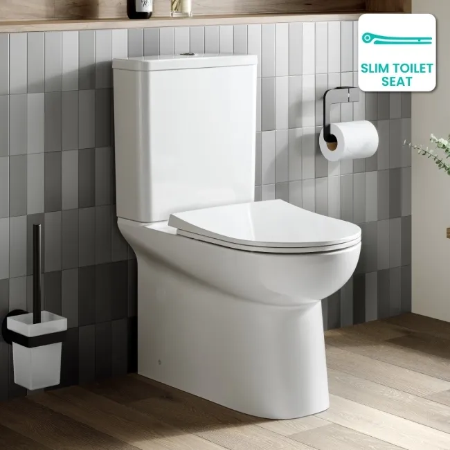 Aruba Rimless Close Coupled Toilet With Slim Soft Close Seat