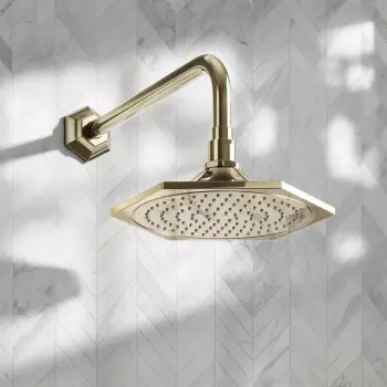 Kenmare Traditional English Gold Shower Head and Wall Arm