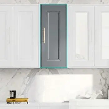 Dove Grey Wall Hung Cabinet 700x300mm - Brass Knurled Handles