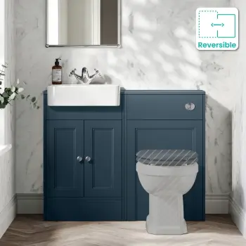 Monaco Navy Blue Basin Vanity and Back To Wall Toilet Unit 1000mm (Excludes Pan & Cistern)