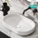 Missouri Matt White Pill Counter Top Stone Basin 550x350mm
