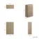 Cadiz Fluted Apex Oak Slimline Back To Wall Toilet Unit 500mm
