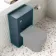 Cadiz Fluted Navy Blue Slimline Back To Wall Toilet Unit 500mm