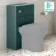 Cadiz Fluted Mystic Green Slimline Back To Wall Toilet Unit 500mm