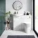 Quartz Gloss White Cloakroom Vanity with Semi Recessed Basin 450mm