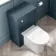 Capri Navy Blue Combination Vanity Basin and Aruba Toilet 1050mm - Chrome Handles
