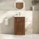 Havana Fluted Black Walnut Basin Vanity 500mm - Chrome Handles