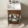Havana Fluted Black Walnut Basin Vanity 500mm - Chrome Handles