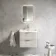 Cadiz Fluted Linen White Wall Hung Basin Drawer Vanity 600mm - Chrome Handles