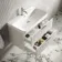 Cadiz Fluted Linen White Wall Hung Basin Drawer Vanity 800mm - Chrome Handles