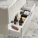 Cadiz Fluted Linen White Wall Hung Drawer Vanity with Marble Top & Nevis Basin 800mm - Chrome Handles