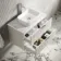 Cadiz Fluted Linen White Wall Hung Drawer Vanity with Marble Top & Reno Basin 800mm - Chrome Handles
