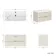 Cadiz Fluted Linen White Wall Hung Basin Drawer Vanity 1000mm - Chrome Handles