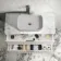 Cadiz Fluted Linen White Wall Hung Drawer Vanity with Marble Top 1000mm (Excludes Basin) - Chrome Handles