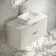 Cadiz Fluted Linen White Wall Hung Drawer Vanity with Marble Top & Marin Basin 1000mm - Chrome Handles