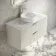 Cadiz Fluted Linen White Wall Hung Drawer Vanity with Marble Top & Nevis Basin 1000mm - Chrome Handles