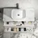 Cadiz Fluted Linen White Wall Hung Drawer Vanity with Marble Top & Reno Basin 1000mm - Chrome Handles