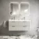 Cadiz Fluted Linen White Wall Hung Double Basin Drawer Vanity 1200mm - Chrome Handles
