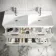 Cadiz Fluted Linen White Wall Hung Double Basin Drawer Vanity 1200mm - Chrome Handles