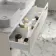 Cadiz Fluted Linen White Double Wall Hung Drawer Vanity with Marble Top 1200mm (Excludes Basin) - Chrome Handles
