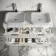 Cadiz Fluted Linen White Double Wall Hung Drawer Vanity with Marble Top 1200mm (Excludes Basin) - Chrome Handles