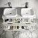 Cadiz Fluted Linen White Double Wall Hung Drawer Vanity with Marble Top & Marin Basin 1200mm - Chrome Handles