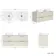 Cadiz Fluted Linen White Double Wall Hung Drawer Vanity with Marble Top & Nevis Basin 1200mm - Chrome Handles