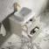 Cadiz Fluted Linen White Wall Hung Drawer Vanity with Marble Top 600mm (Excludes Basin) - Brushed Brass Accents