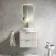 Cadiz Fluted Linen White Wall Hung Drawer Vanity with Marble Top & Nevis Basin 600mm - Brushed Brass Accents