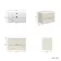 Cadiz Fluted Linen White Wall Hung Basin Drawer Vanity 800mm - Brushed Brass Accents