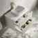 Cadiz Fluted Linen White Wall Hung Drawer Vanity with Marble Top 800mm (Excludes Basin) - Brushed Brass Accents
