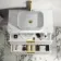 Cadiz Fluted Linen White Wall Hung Drawer Vanity with Marble Top 800mm (Excludes Basin) - Brushed Brass Accents