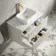 Cadiz Fluted Linen White Wall Hung Drawer Vanity with Marble Top & Marin Basin 800mm - Brushed Brass Accents