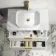 Cadiz Fluted Linen White Wall Hung Drawer Vanity with Marble Top & Marin Basin 800mm - Brushed Brass Accents