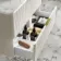 Cadiz Fluted Linen White Wall Hung Drawer Vanity with Marble Top & Marin Basin 800mm - Brushed Brass Accents