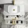 Cadiz Fluted Linen White Wall Hung Drawer Vanity with Marble Top & Reno Basin 800mm - Brushed Brass Accents