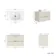 Cadiz Fluted Linen White Wall Hung Drawer Vanity with Marble Top & Reno Basin 800mm - Brushed Brass Accents