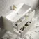 Cadiz Fluted Linen White Wall Hung Basin Drawer Vanity 1000mm - Brushed Brass Accents