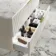Cadiz Fluted Linen White Wall Hung Drawer Vanity with Marble Top 1000mm (Excludes Basin) - Brushed Brass Accents