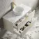 Cadiz Fluted Linen White Wall Hung Drawer Vanity with Marble Top & Nevis Basin 1000mm - Brushed Brass Accents