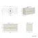Cadiz Fluted Linen White Wall Hung Drawer Vanity with Marble Top & Nevis Basin 1000mm - Brushed Brass Accents