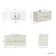 Cadiz Fluted Linen White Wall Hung Drawer Vanity with Marble Top & Reno Basin 1000mm - Brushed Brass Accents