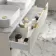 Cadiz Fluted Linen White Double Wall Hung Drawer Vanity with Marble Top & Marin Basin 1200mm - Brushed Brass Accents
