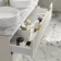 Cadiz Fluted Linen White Double Wall Hung Drawer Vanity with Marble Top & Nevis Basin 1200mm - Brushed Brass Accents