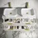Cadiz Fluted Linen White Double Wall Hung Drawer Vanity with Marble Top & Reno Basin 1200mm - Brushed Brass Accents