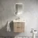 Cadiz Fluted Apex Oak Wall Hung Basin Drawer Vanity 600mm - Chrome Handles