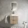 Cadiz Fluted Apex Oak Wall Hung Drawer Vanity with Marble Top & Reno Basin 600mm - Chrome Handles